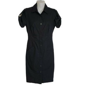 Club Monaco Shirt Dress Roxanne Snap Front Pockets